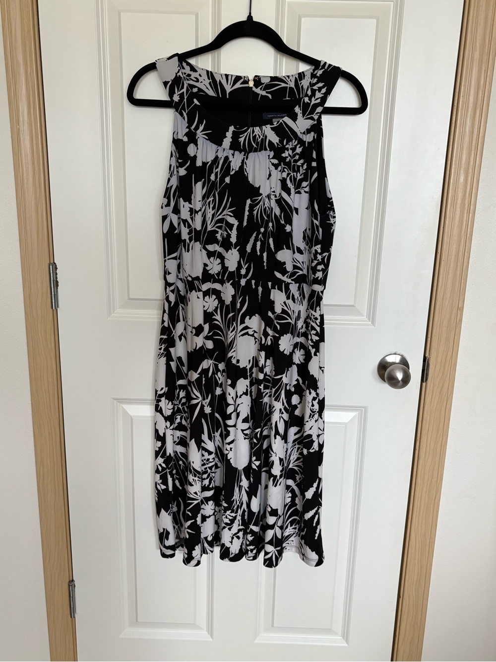 Tommy Hilfiger Black & White Floral Midi Dress